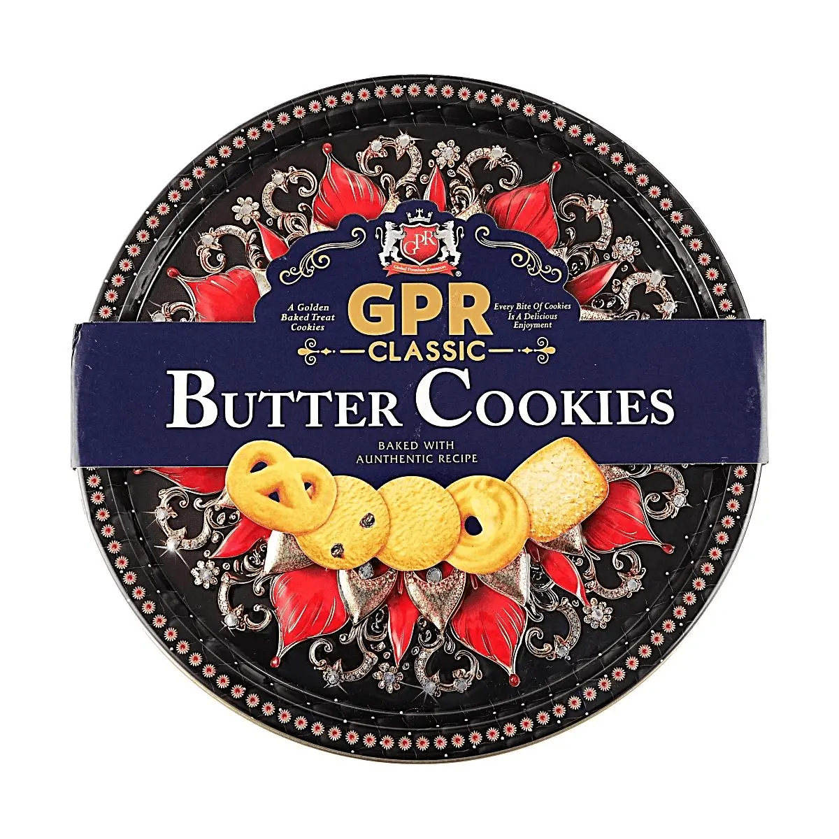 GPR Classic Butter Cookies Malaysia 340g Tin - Rich Creamy Flavor, Melt-in-Your-Mouth Crispy Biscuits