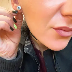 Stainless Steel Stud Earrings, Fashionable Fake Gauge Earrings for Men & Women, Round Cheater Plug Earrings, Faux Gauges Ear Tunnel, Mens Earrings