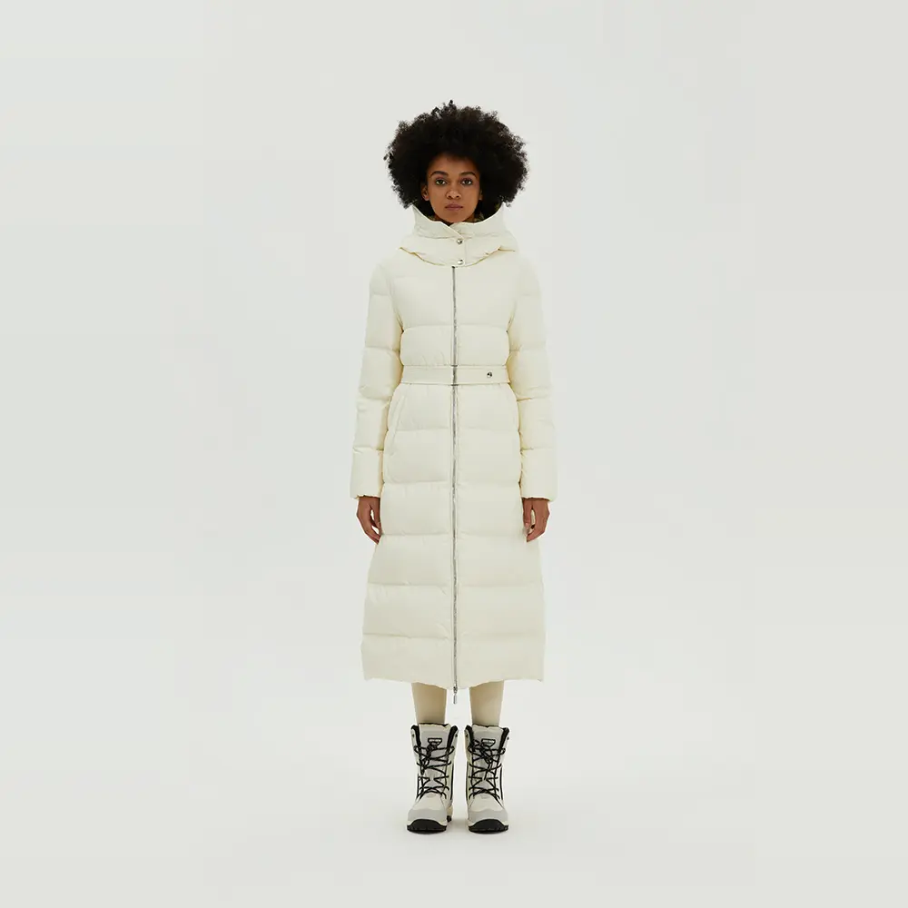 Fitouch Bonnie Women's Light Down Coat Jacket with Belt | Full Length | 700+ Fill