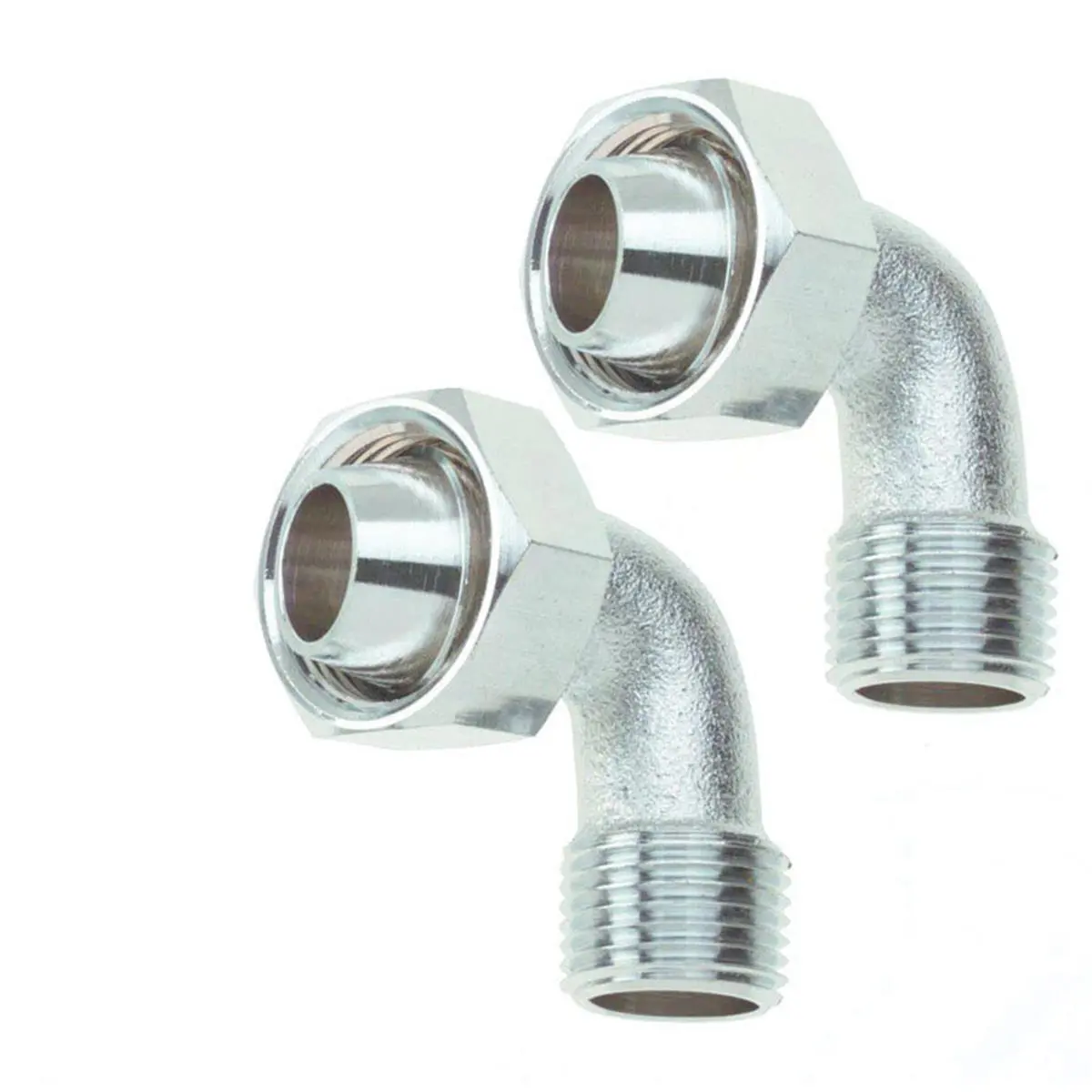 212 MAIN High-Quality Modern 90-Degree Bend Brass Bathcock Coupling, 1/2 in. (0.5 in.) Size, Chrome Finish for Home Needs