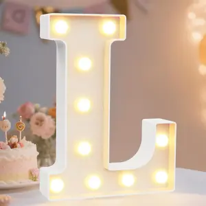 LED Marquee Letter L Sign, Cool White and Warm White Light-Up Alphabet Light for Home, Party Decorations