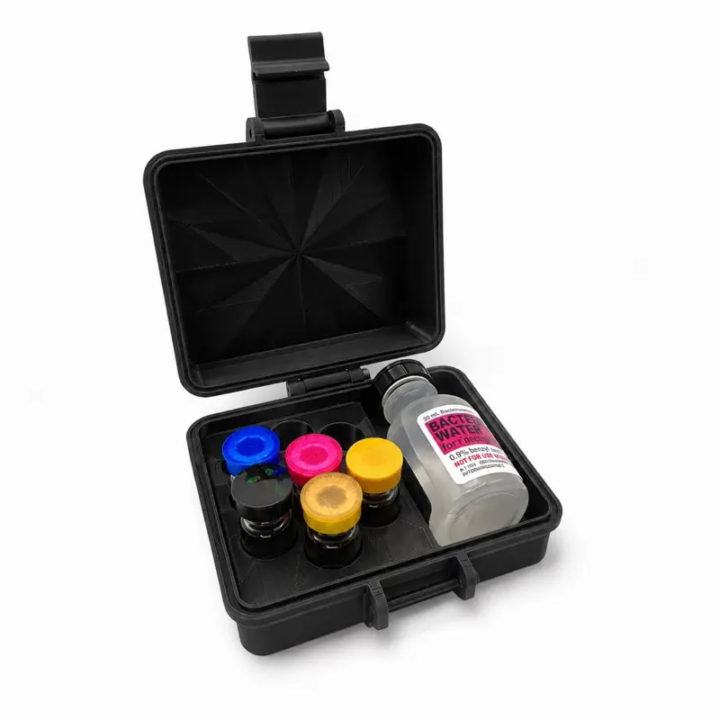 Peptide Storage Case. PEPTIDE STORAGE 3mL + Bac 10 Vials.