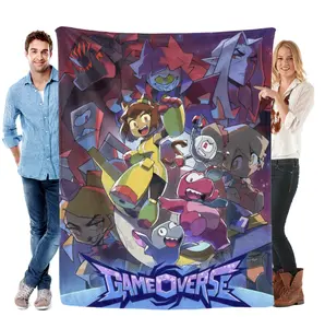 Gameoverse Digital Printed Flannel Throw Blanket, Kit Cartoon Pattern All Seasons Cozy Blanket for Sofa Bed Living Room, Glitch Animation Fan Gift for Kids, Gamers & Fans, Christmas Birthday Gift