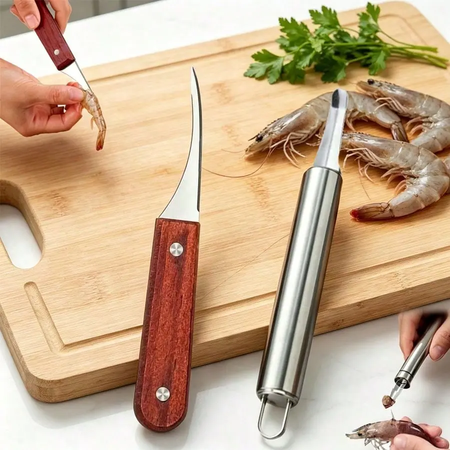 1/2-piece stainless steel multifunctional processing tool kit, suitable for removing longan seeds, lychee shells, and shrimp threads. Suitable for daily processing of fruits and seafood at home