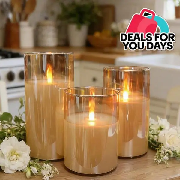 Rechargeable flameless LED candles with realistic flickering effect, remote control, and timer. Elegant 3-piece glass candle set perfect for weddings, dinners, holidays, and cozy home decor. Safe, smoke-free, and long-lasting ambiance.