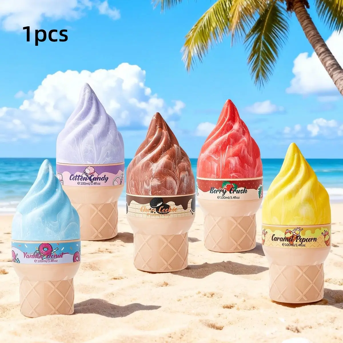 Women's ice cream cone design perfume, Floral Scents Perfume, lasting fragrance of flowers and fruits, Cotton Candy Scented, Floral Fruity Scent, suitable for parties and daily use, daily wear fragrance, Floral Gourmand