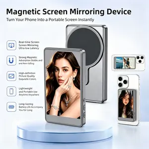 Magnetic Phone Selfie Monitor Screen, Wireless Back Camera Selfie Monitor,Compatible with iPhone and Android,Rear-Facing Camera for Live Streaming, Selfies, and Vlogs,Lightweight and compact outdoorfun
