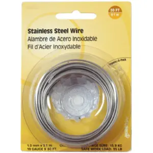 Hillman Fasteners 123114 30 ft. Stainless Steel Wire- 19 Gauge
