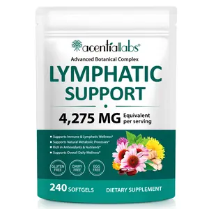 Lymphatic Drainage 240 Softgels (4 Month Supply) | Triple Herbal Blend: Echinacea, Dandelion & Burdock Root | Circulation & Detox Support | For Men & Women