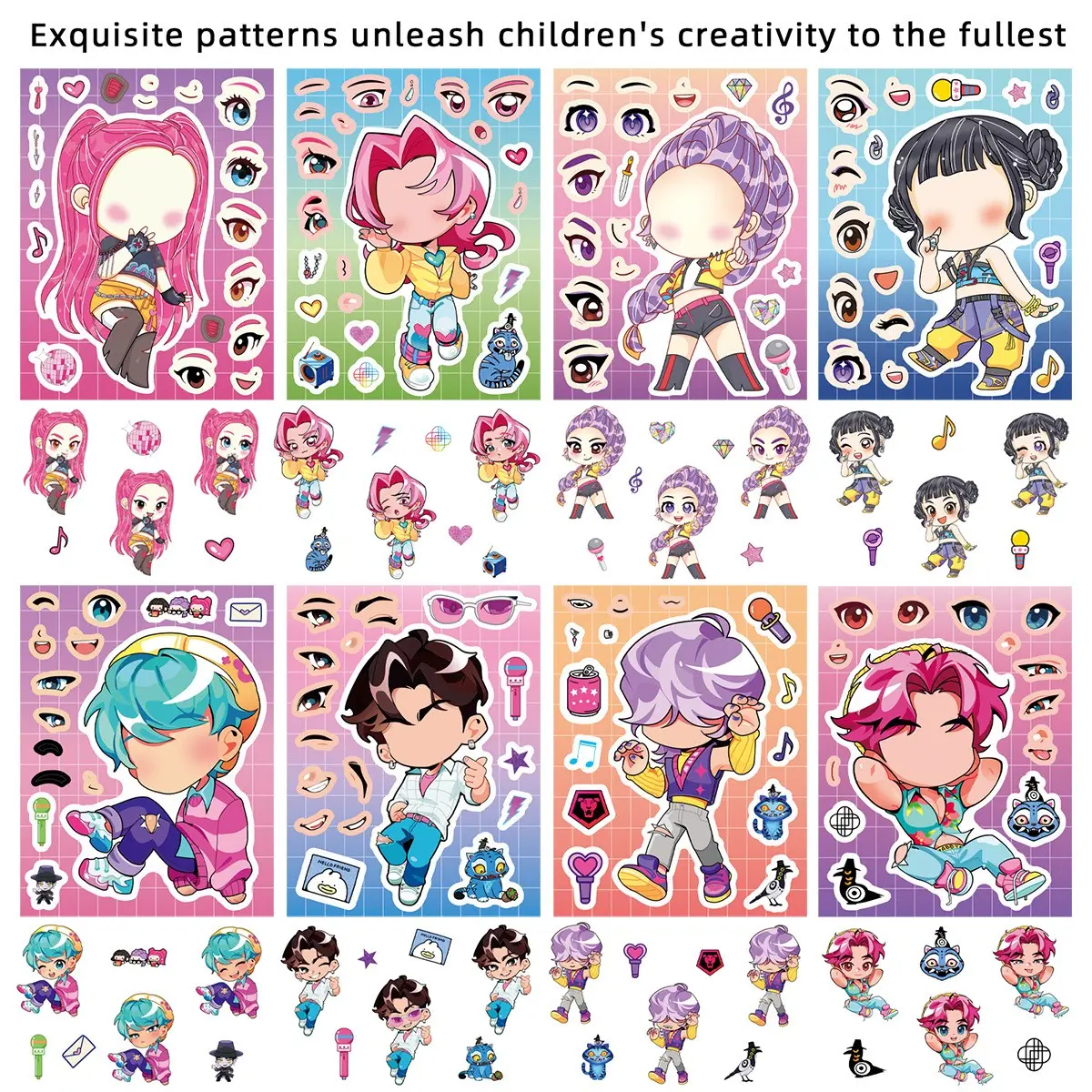8-Pack Trendy Huntress Squad Puzzle Stickers, Sticker Set, Exquisite Patterns DIY Craft Waterproof Reusable Decals, Stickers for Scrapbooking, Scrapbook Accessory, Perfect for Valentine's Day, Weddings, Birthdays, Travel Accessories