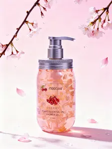 Moocute In Love Petal Shower Gel with Sakura Fragrance 450ml  Foam Silky Skin Deep Cleansing Long-Lasting Aroma All Occasion Petal Body Wash Perfume High-capacity Men and women Skin cream Exfoliator Super delicious Pregnant women and children Daily Scent