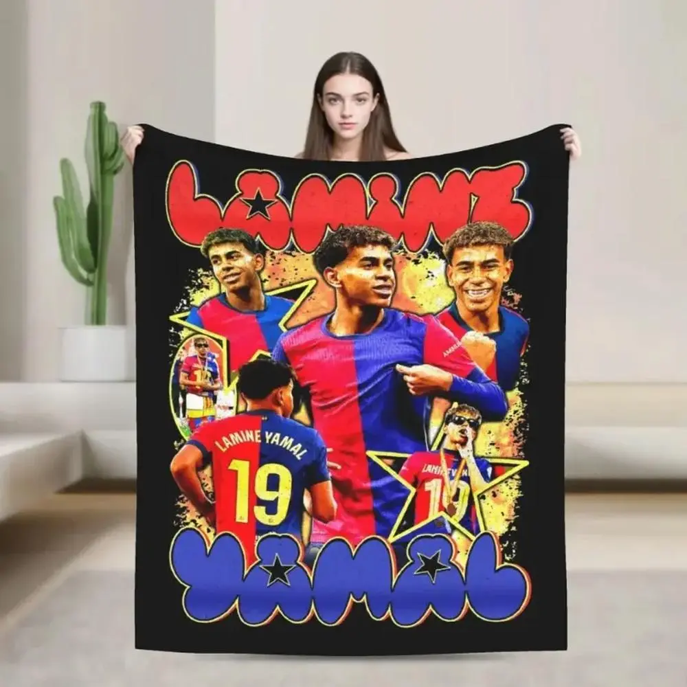 Soccer Blanket Sports Theme Plush Throw Blanket, Ultra Soft Flannel Fleece Blanket for Bed Couch Game Room Decor, Perfect Gift for Football Fans,cozy,giftable,warm