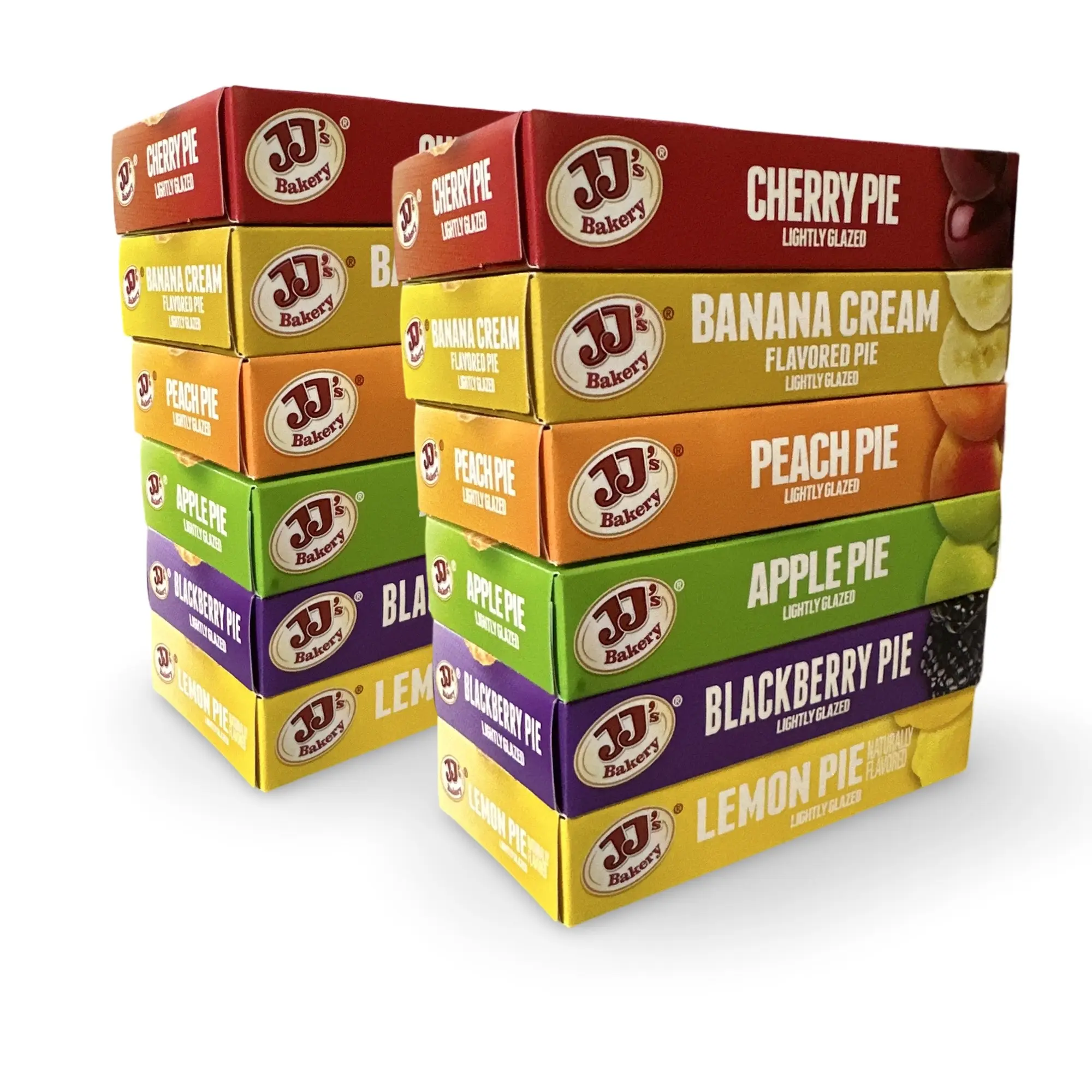 JJ's Bakery Glazed Pie Fruit Flavored Variety Pack, 4 Oz Individually Boxed | Pack of 12