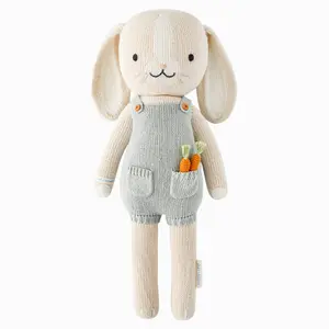 cuddle+kind Henry the bunny 13" hand-knit doll - 1 doll = 10 meals, fair trade, heirloom quality, handcrafted in Peru, 100% cotton yarn