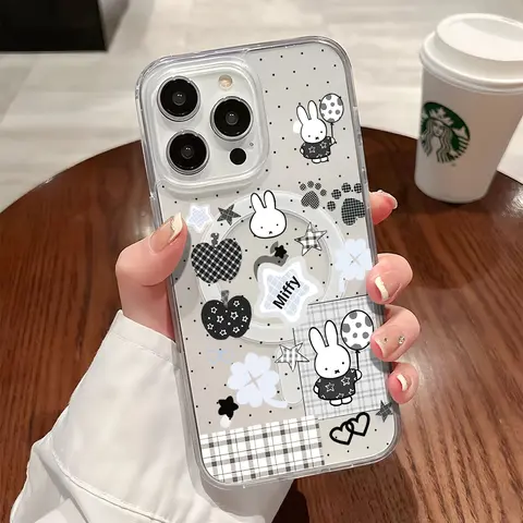 Cartoon Cute Kawaii Miffy MagSafe-Compatible Shockproof Cellphone Cover, Colorful Handheld Phone Casing & Accessories for iPhone 18/17/17e/16/15/14/13/12/11 Pro Max/X/XS Max Devices