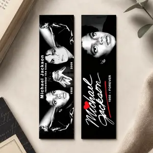 2PCS Moonwalk Michael Jackson Bookmark Set, 2 x 7 in Music Bookmarks, Black and White Reading Markers, Gift for Book Lovers and Michael Jackson Fans