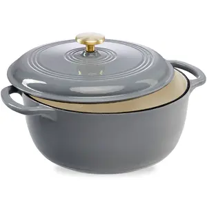 Best Choice Products Enamel Cast-Iron Dutch Oven, 6 Qt & 7.5 Qt – Heavy-Duty Cookware w/ Lid & Dual Handles, Multiple Colors