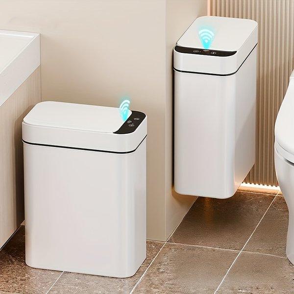 Touchless Automatic Trash Can 11L – Motion Sensor Covered Bin for Kitchen Bathroom Bedroom, Smart Narrow Electric Garbage Can, Single or 2 Pack
