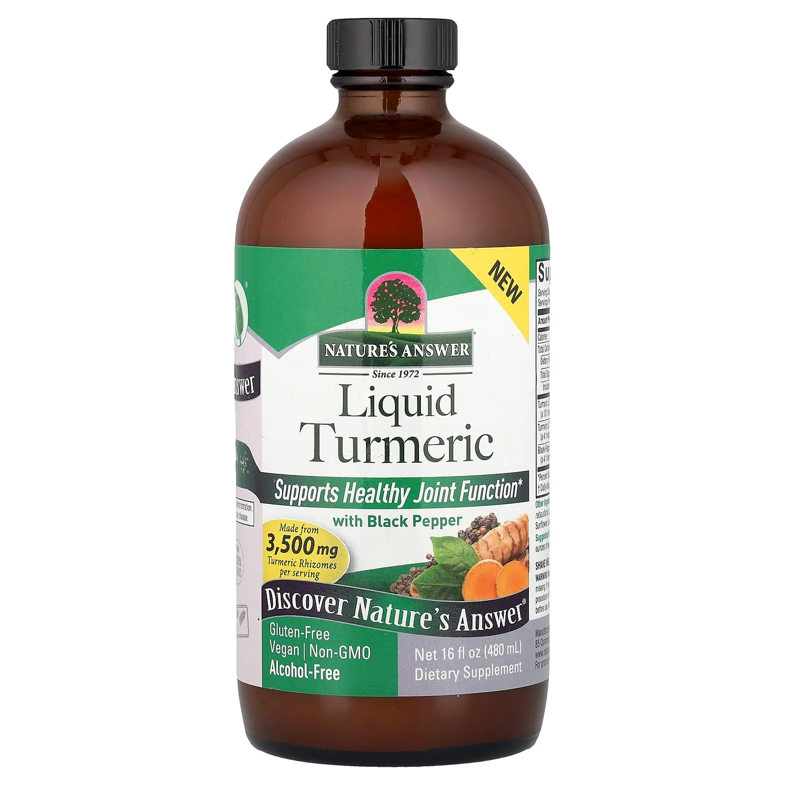 Nature's Answer Liquid Turmeric with Black Pepper, Alcohol-Free, 16 fl oz (480 ml)