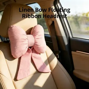 Cute Bow Neck Pillow, Soft Fluffy Support for Neck, Perfect for Office, Home Relaxation, Car Rest, Easy Care Fabric