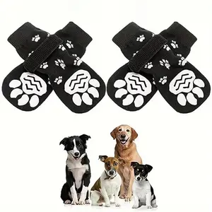 Non-slip Dog Socks, 4 Counts Pet Shoes, Pet Paw Protectors, Suitable for Indoor Activities, Dog & Cat Clothing Supplies