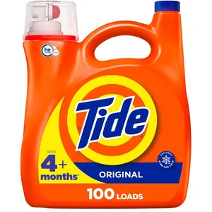 Tide Laundry Detergent Liquid, Original Scent, HE Compatible, 100 Loads, 132 fl oz, Tide Laundry Detergent, Liquid Laundry Detergent