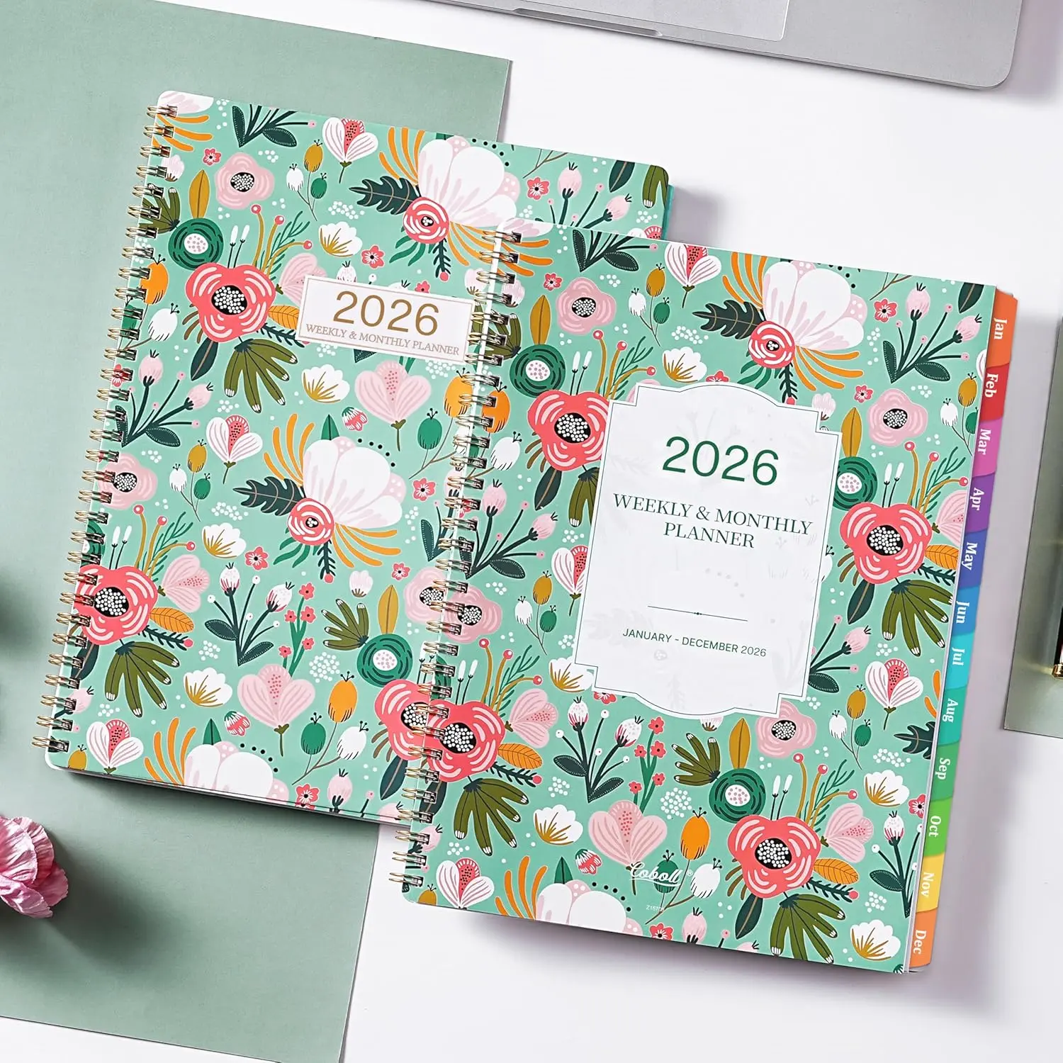 2026 Weekly & Monthly Life Planner, Jan-Dec 2026, 8.5in x11in Large Size, Ample Lined Writing Space, Large Daily Blocks, Tabs, Flexible Cover, Cardboard Base, Elastic Closure Band, Holidays Reminders for Convenience & Efficiency