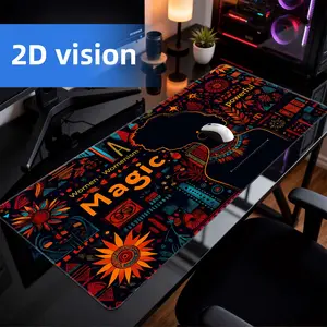 1pc XXXL 39.37×19.69 African Female Art Gaming Mouse Pad, Desk Mat, Gaming Mat, Extended Mousepad, Extra-Large Size, Magical Design, Non-Slip Base, High-Definition Printed Surface, Suitable for Home Office And PC Gaming, Gaming Mousepad