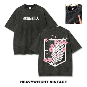 Attack on Titan Anime Vintage Tee 90s Graphic Tees Men's t Shirts Graphic Tee t Shirts Funny Graphic Tee Good Graphic Tees Men's Graphic Tees Streetwear Outfits Men Vacation Outfits Oversized Tshirt Men