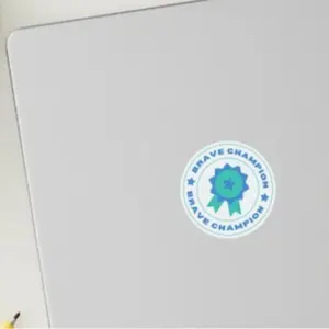 Playful Brave Champion Circle Sticker 1 inch sticker