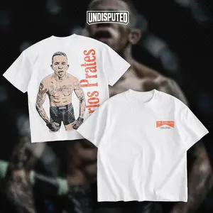 UNDISPUTED Carlos The Nightmare Prates Double Sides Heavy Cotton Unisex T-shirt UFC 319 Shirt Fan Apparel Casual Street Style Direct-to-garment Breathable Printing