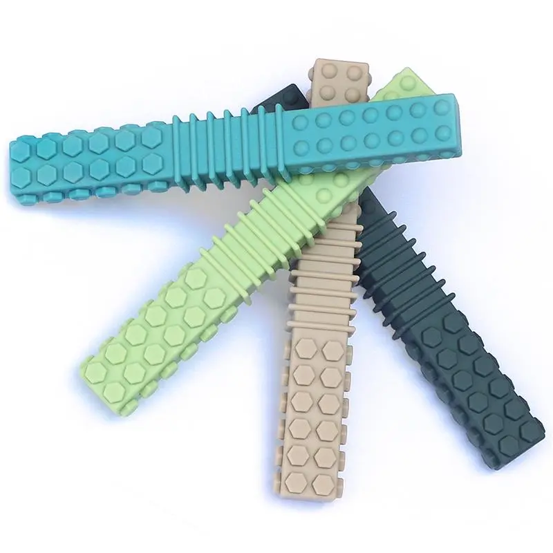 Sensory Chew Toys for Kids, 4 Pack Teething Sticks Oral Motor Tool for Baby 3-6 6-12 Months, Silicone Mouth Fidgets Stim Toy for Boys Girls with Autism, ADHD, Autism, Biting Needs