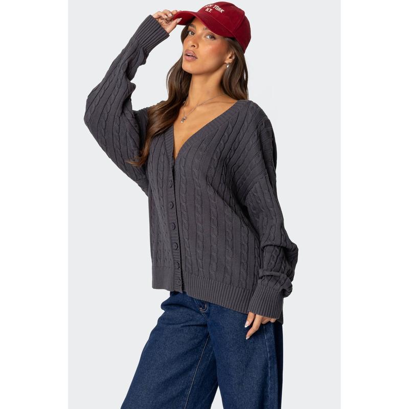 Francine Oversized V Neck Cardigan