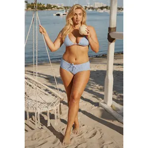 Blonca Striped Boyshort Bikini Bottom