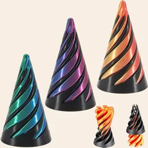 3D Printed Spiral Fidget Toy - Decompression Spinning Three-Dimensional Structure Fingertip Dual Color Stress Relief