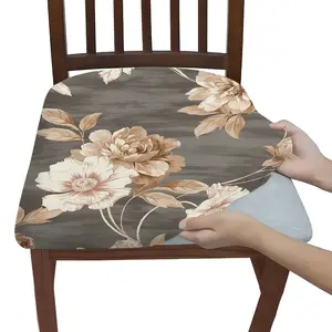 2/4/6pcs Exquisite Vintage Floral Printed Dining Chair Seat Covers, Easy to Install and Remove, Washable, Suitable for Home Use and Dining Chair Decoration, Dining Chair Slipcover