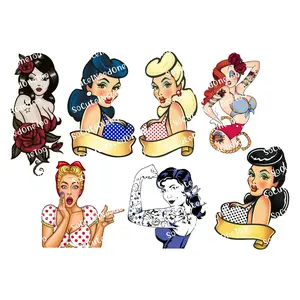 Pin Up Girl Waterslide Decals – Retro Boss Babe Designs for Tumblers