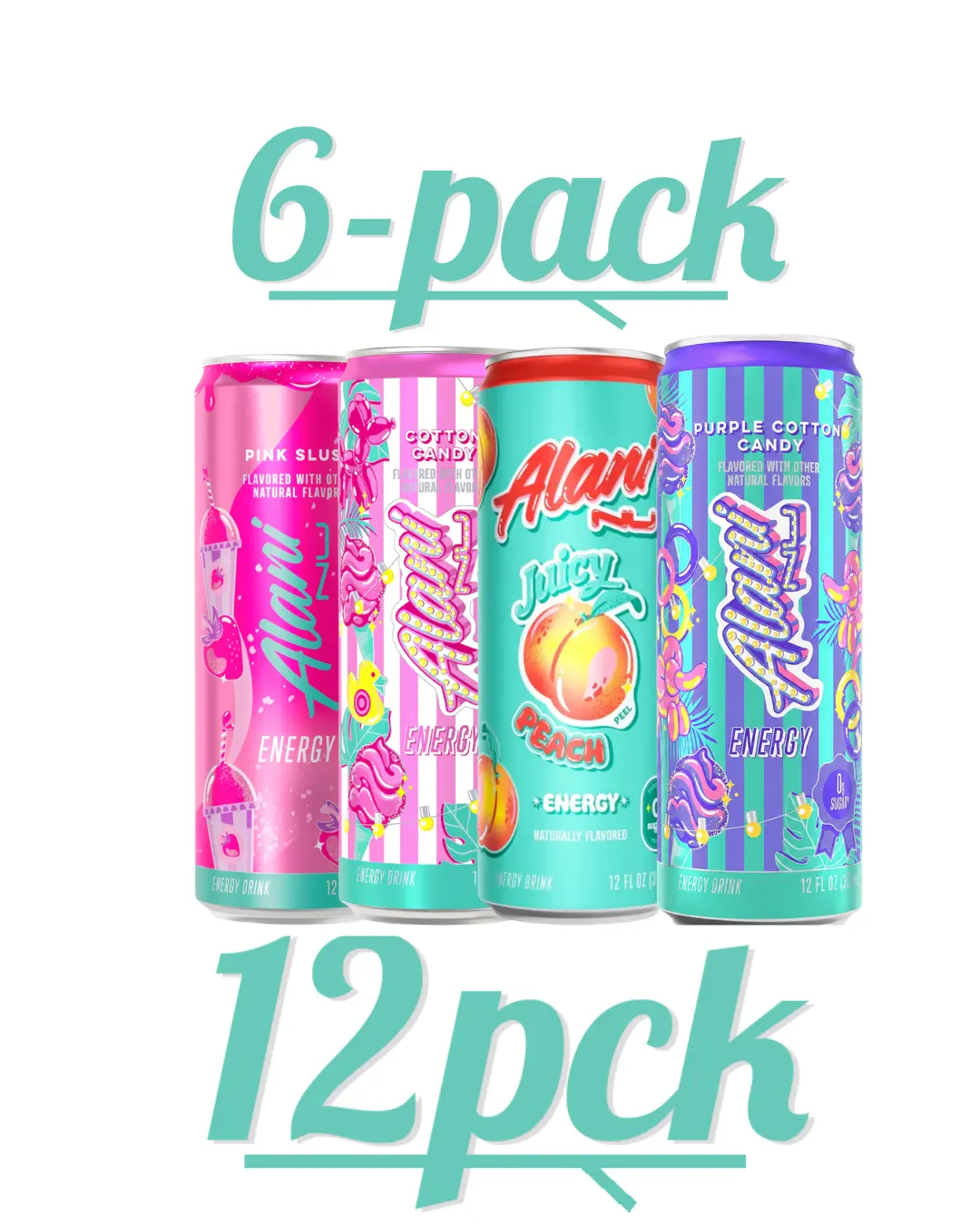 Alani Nu Carbonated Sport Drink 12-Pack & 6-Pack 12 Fl Oz Cans, Natural Flavors, Sugar Free, 10 Calories, 200mg Caffeine, Antioxidants, Biotin B Vitamins, Canned Cold Energy Drinks