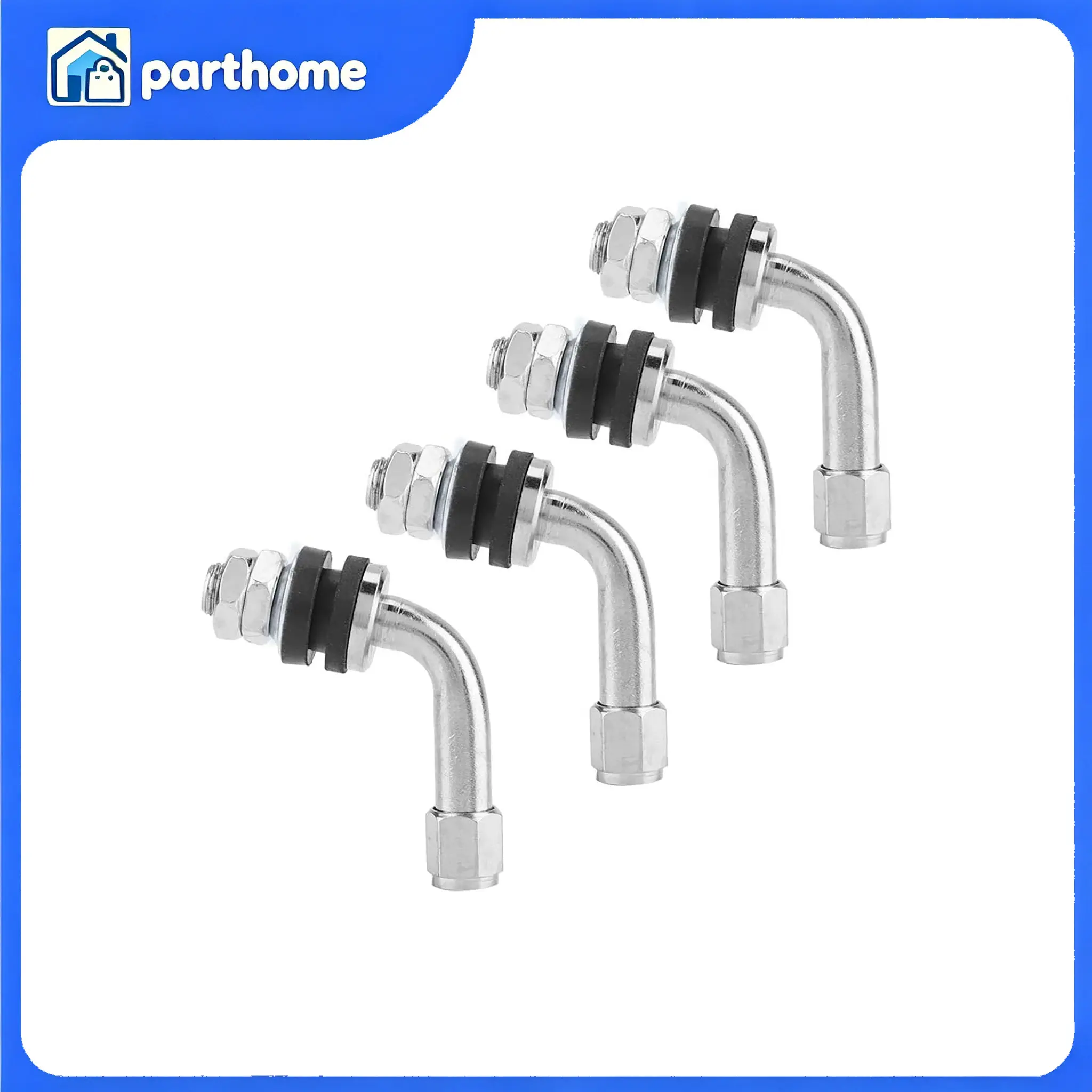 4Pcs Copper 11.5mm Anti-Leak Bolt-In 90-Degree Angled Tyre Valve Stems with Anti-Leak Performance, Auto Replacement Parts for Car/Motorcycle Tires