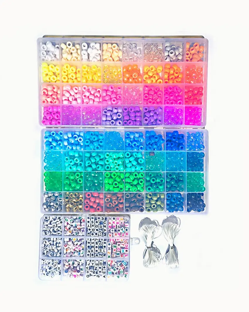 PLUR Party Kandi Beading Kit - Beading Supplies with DIY Beads Assortment, Handmade Bracelet-Making Accessories