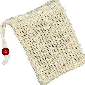 Sisal Mesh Soap Saver Bag Eco-Friendly Exfoliating Pouch for Body Natural Skincare Bath Sponge 5" x 4"
