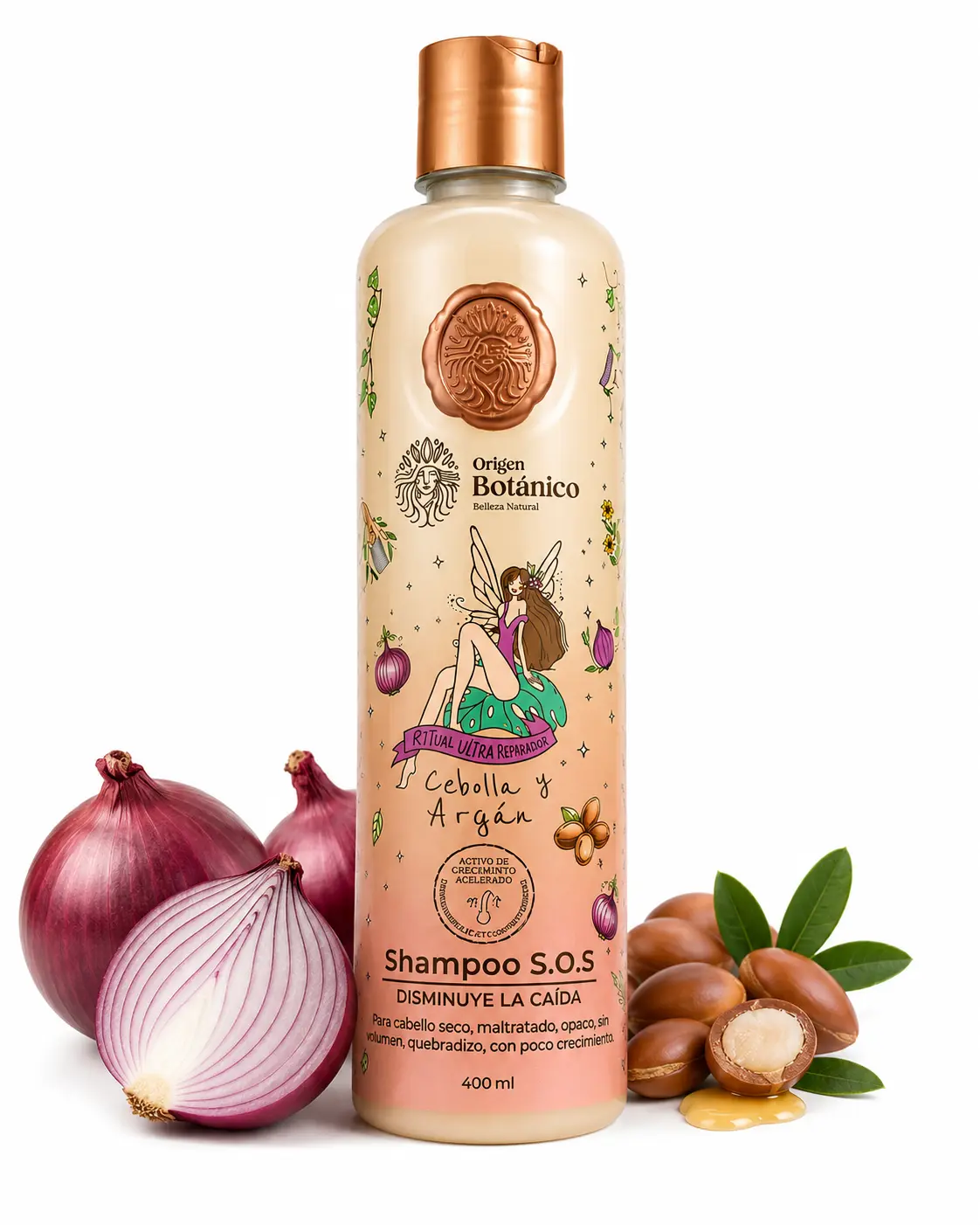 Shampoo Ritual Botanico SOS Onion and Argan 400ml - Crecimiento Acelerado