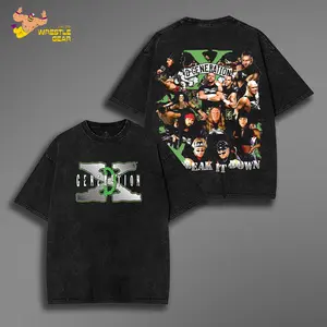 DX Generation "Break It Down" Washed Tee, Grunge Attitude Heavyweight Cotton Shirt, WWE Attitude Era Streetwear Top for Bold Festival Looks