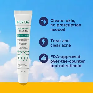 PUVIDA Acne Treatment Gel, 30 Day Supply, Retinoid Treatment for Face with 0.1% Adapalene, Dermatologist Developed, Gentle Skin Care for Acne Prone Sensitive Skin,24 Hours & Helps Fade Acne Marks in 7 Days | 20g #mothersdaygift