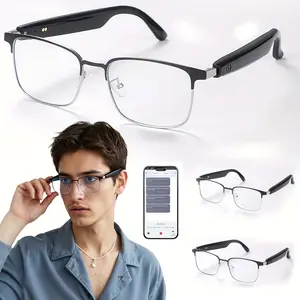 AI smart glasses,BT audio glasses,support real-time translation AI translator (AI features requires a pairedsmartphone app),music,calls, voice assistant,open stereo speakers dual magnetic charging,suitable for business,office daily life,Golden & silver