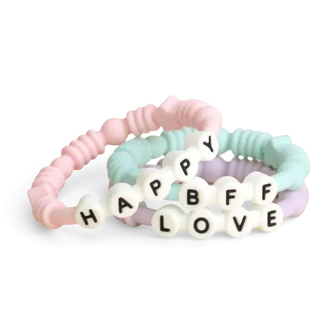 Itzy Ritzy Bitzy Bands™ Soft 100% Silicone Sensory Teether - Gentle Chew, Massage Features Teething Relief Set for Baby Care, Baby Gifts