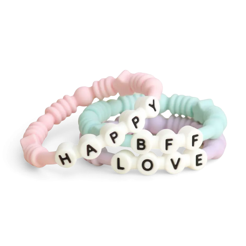 Itzy Ritzy Bitzy Bands™ Soft 100% Silicone Sensory Teether - Gentle Chew, Massage Features Teething Relief Set for Baby Care, Baby Gifts