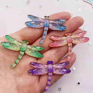Dragonfly Design Rhinestone Decor, 6pcs DIY Jewelry Making Supplies, DIY Jewelry Making Accessories for Bracelet & Necklace, Animals