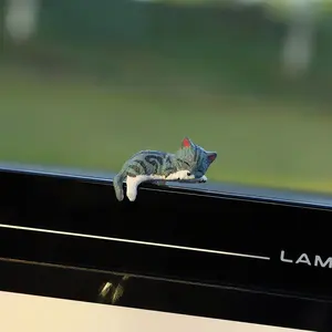 Mini Cat Desk Figurines Set ,Resin Multi Pose Kitty Ornaments Cute Collectible Figurines Cute Cartoon Style Desk Companions for Home Offices Cubicles Playful Charming Desktop Decoration