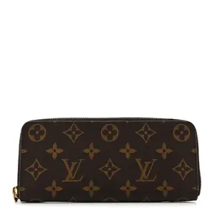 Pre-owned Canvas Small Leather Goods Monogram Clemence Wallet Fuchsia
